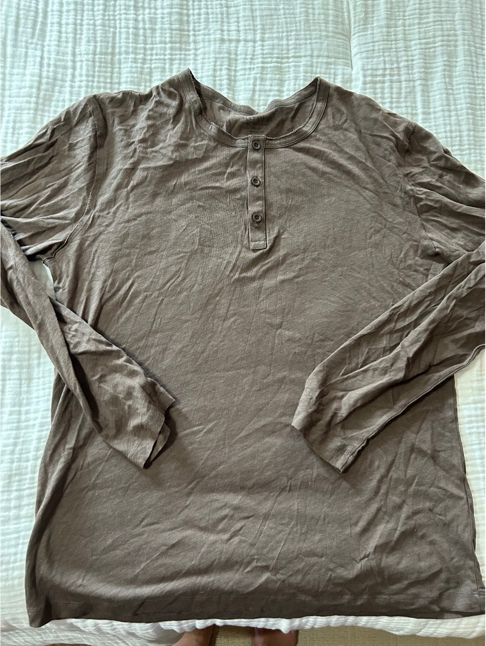 All Saints Figure Long Sleeve Henley Shirt